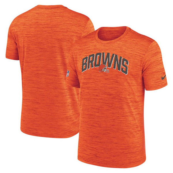 Men's Cleveland Browns Orange Sideline Velocity Stack Performance T-Shirt